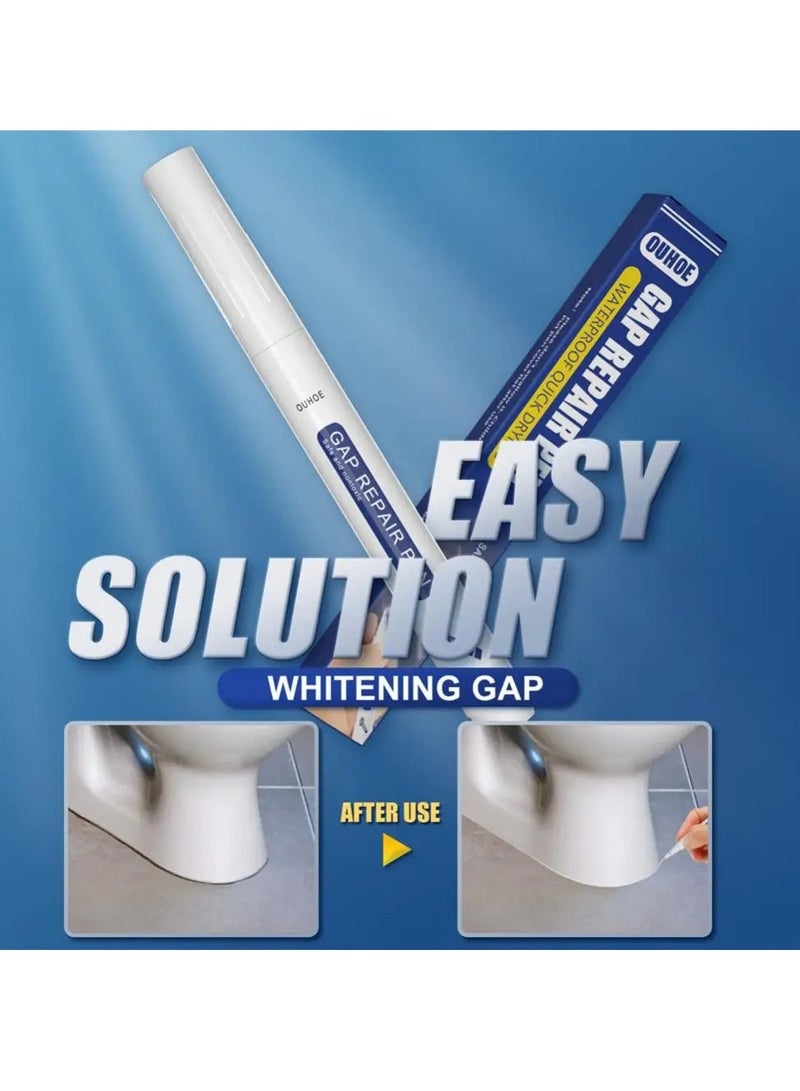 OUHOE Grout Pen, Waterproof Tile Grout Reviver Pen, Grout Restorer Marker Repair Pen, Ceramic Tile Grout Filler Pen for Restoring Tile Wall Floor Bathrooms Kitchen, 1pc White - Image 5