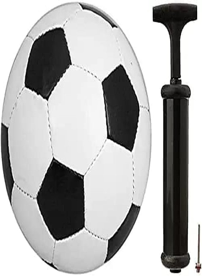 CABRIO Rubber Football with Pump Suitable for Kids, Adults Ideal for Grass Ground (Size-5) (White and Black) - Image 2