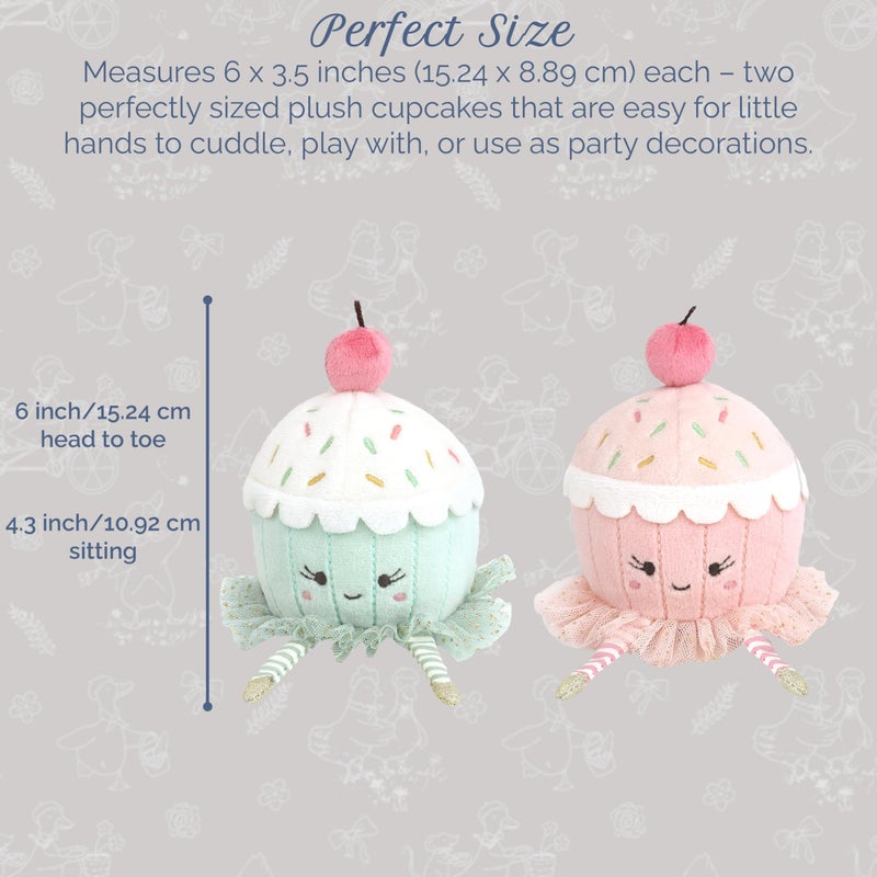 MON AMI Dancing Duo Cupcakes Plush Set (2 Pcs) | 6x3.5-Inch Food Plush Toys | Soft & Squishy Cupcake Plushies | Perfect Holiday or Birthday DÃ©cor for All Ages - Image 3