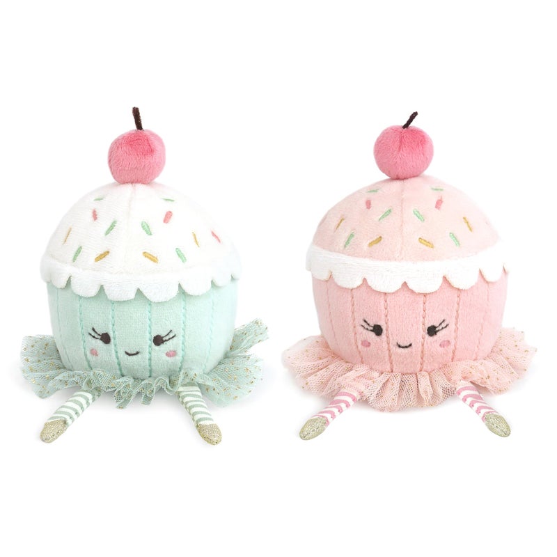 MON AMI Dancing Duo Cupcakes Plush Set (2 Pcs) | 6x3.5-Inch Food Plush Toys | Soft & Squishy Cupcake Plushies | Perfect Holiday or Birthday DÃ©cor for All Ages - Image 1