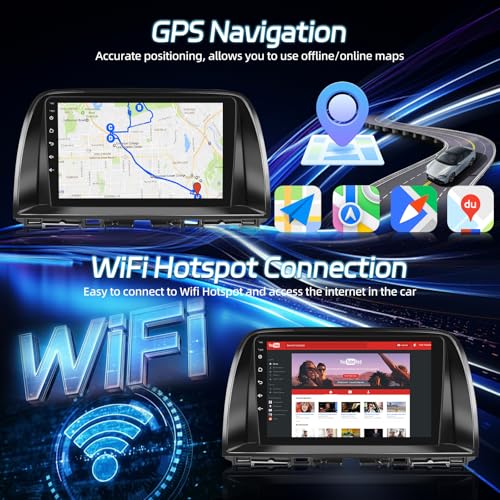 NHOPEEW [2+64G] for Mazda CX5 CX-5 CX 5 2012-2015 Android Radio: 9 inch HD Touchscreen DSP Audio - Wireless Carplay and Android Auto, GPS, WiFi, DSP/EQ, Multiple UI, SWC + AHD Backup Camera - Image 4