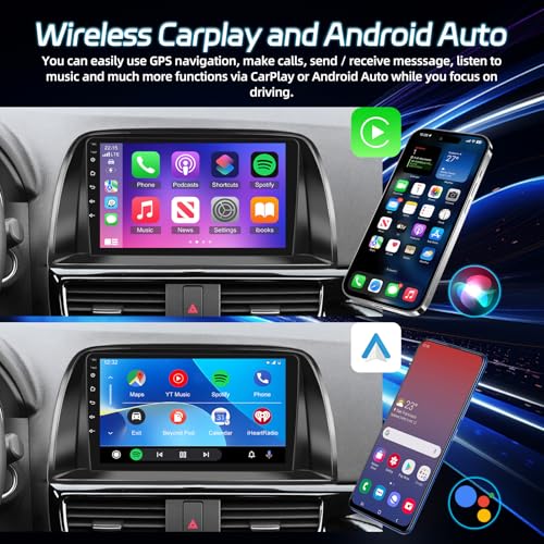 NHOPEEW [2+64G] for Mazda CX5 CX-5 CX 5 2012-2015 Android Radio: 9 inch HD Touchscreen DSP Audio - Wireless Carplay and Android Auto, GPS, WiFi, DSP/EQ, Multiple UI, SWC + AHD Backup Camera - Image 3