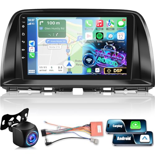 NHOPEEW [2+64G] for Mazda CX5 CX-5 CX 5 2012-2015 Android Radio: 9 inch HD Touchscreen DSP Audio - Wireless Carplay and Android Auto, GPS, WiFi, DSP/EQ, Multiple UI, SWC + AHD Backup Camera - Image 1