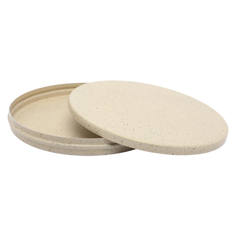 Bister Granite Basbousa Tray with Lid – Large Beige Round Non-Stick Speckled Baking Pan & Serving Dish for Basbousa, Cakes and Desserts - Image 2