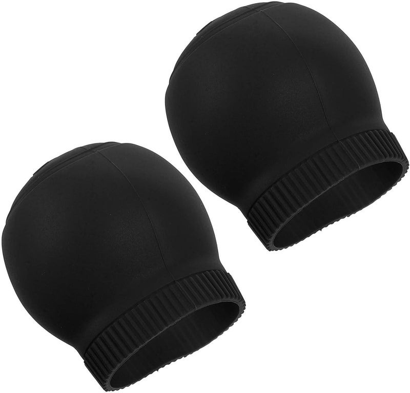 2pcs Universal Car Gear Shift Knob Cover Non-Slip Black Silicone 5-Speed Manual Transmission Protection Stick Shifting Handle Protector for Vehicle Interior - Image 1