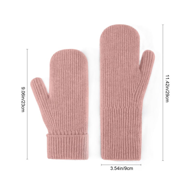 Bototack Winter Mittens for Women Men Warm Fleece Lining Stretchy Kit Thermal Snow Gloves for Cold Weather Gifts (Pink) - Image 5
