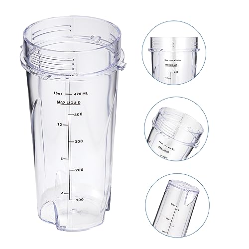 ChapLithe QB3001SS/ QB3000SS Blender Cups for Ninja Replacement 16oz, Fit Compact Personal Blender with Lids- 2 Pack. - Image 3