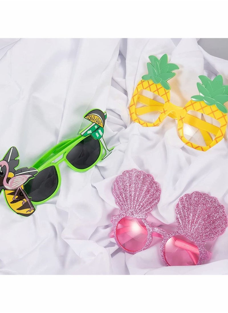 SYOSI - Hawaiian Luau Party Decorations Sunglasses, Funny Tropical Party Sunglasses for Summer Pool Beach Party Decorations, Party Favors Photo Booth, Tropical Hawaiian Luau Party Supplies Favors (6 Pack) - Image 1