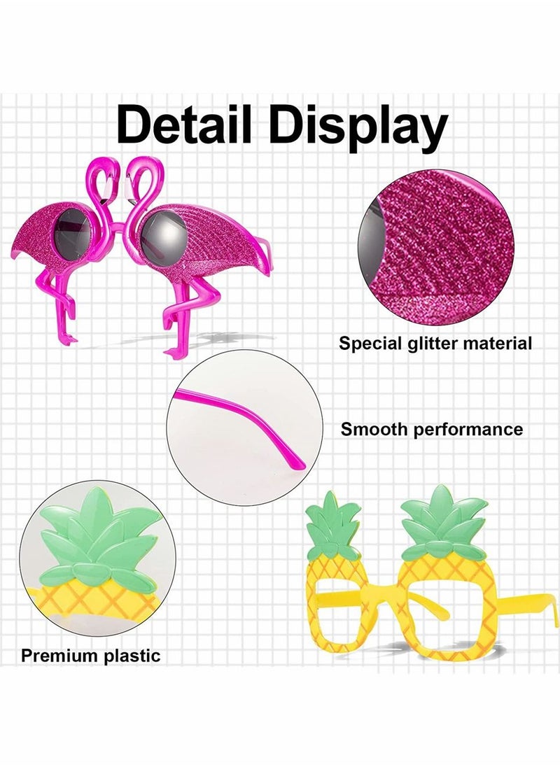 SYOSI - Hawaiian Luau Party Decorations Sunglasses, Funny Tropical Party Sunglasses for Summer Pool Beach Party Decorations, Party Favors Photo Booth, Tropical Hawaiian Luau Party Supplies Favors (6 Pack) - Image 1