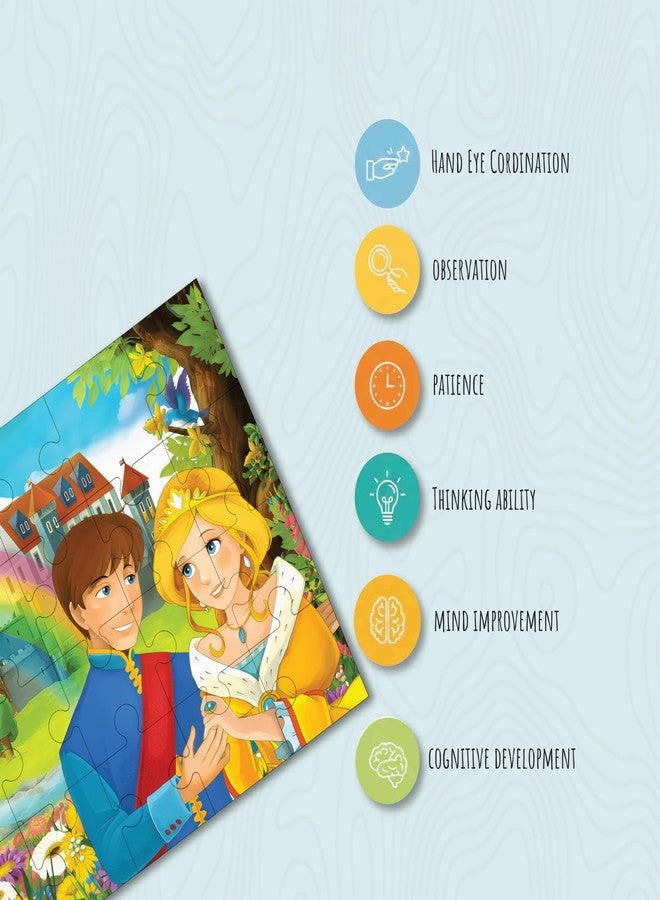 Khilonewale Kids Jigsaw Puzzle 8x12 Inch for Ages 3+ – Colorful Story Scene Brain Game, Educational Quiet Time Activity, Cardboard Puzzle for Boys and Girls, Gift‑Ready Family Toy Set (Royal Castle Couple) - Image 3