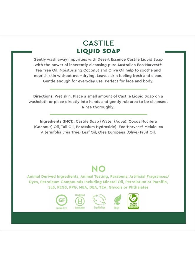 Desert Essence Castile Liquid Soap With Eco-Harvest Tea Tree Oil - 32 Fl Ounce - Face & Body Cleansing - Coconut & Olive Oil - May Diminish Imperfections & Help Reduce Oil - Image 5