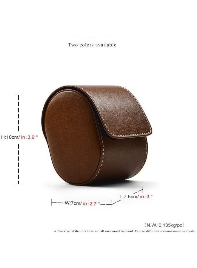Luxury Leather Watch Storage Box Travel Single Watch Case Watch Gift Box for Christmas Anniversary Birthday(Brown) - Image 2