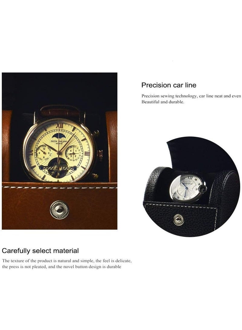 Luxury Leather Watch Storage Box Travel Single Watch Case Watch Gift Box for Christmas Anniversary Birthday(Brown) - Image 5