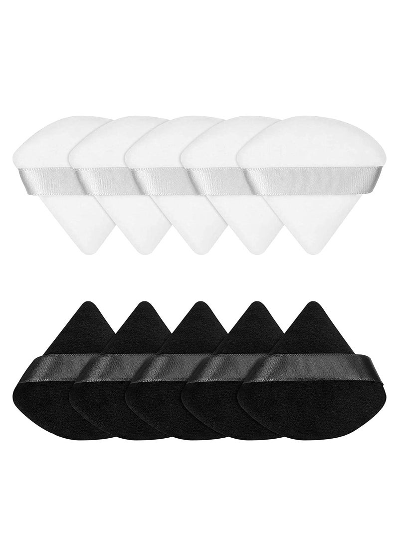 ORiTi - Powder Puff 10Pcs Face Triangle Soft Makeup Powder Puff for Loose Powder Mineral Powder Body Powder Makeup Tool with Stra - Image 1