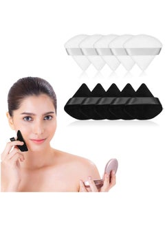 Powder Puff 10Pcs Face Triangle Soft Makeup Powder Puff for Loose Powder Mineral Powder Body Powder Makeup Tool with Stra