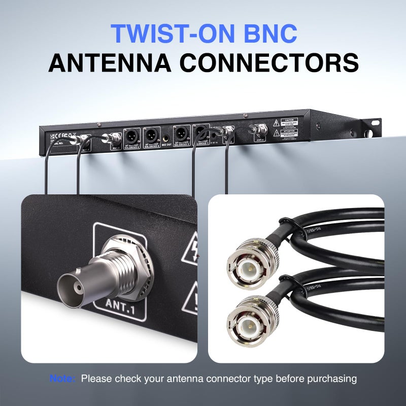 Phenyx Pro BNC Connecting Cables, BNC Cable 50 cm/1.6 FT for Front-Mounting Antennas, Compatible with Wireless Systems (ANTK-CBL) - Image 2