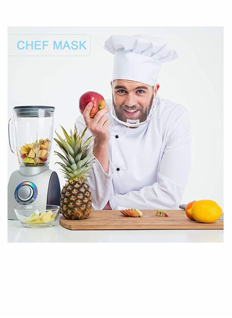 10 PCS Mouth Shield, Transparent Face Mask with Adjustable Elastic Band, Anti-Fog and Anti Splash Catering Protective Mouth Cover for Hotel Kitchen Restaurant Supply