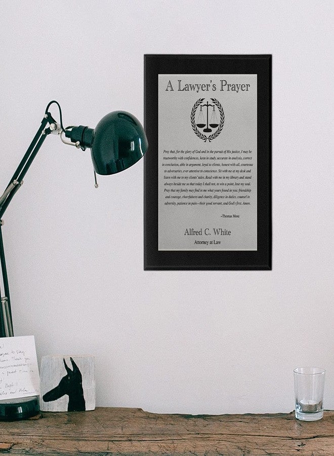PlaqueMaker Customizable Lawyer's Prayer Plaque - Thank or Congratulate An Attorney or Celebrate a Law Student's Accomplishments - Include Their Name or Special Message (Black Wood w/Silver Metal) - Image 3
