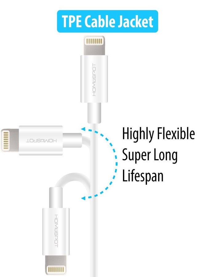 HomeSpot 8pin 5inch Short Cable Compatible with iPhone 12/11 /XR/XS / 8/8 Plus / 7/7 Plus iPad Air/Air 2 / Pro (1 Pack - White) - Image 3