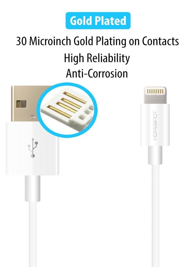 HomeSpot 8pin 5inch Short Cable Compatible with iPhone 12/11 /XR/XS / 8/8 Plus / 7/7 Plus iPad Air/Air 2 / Pro (1 Pack - White) - Image 2