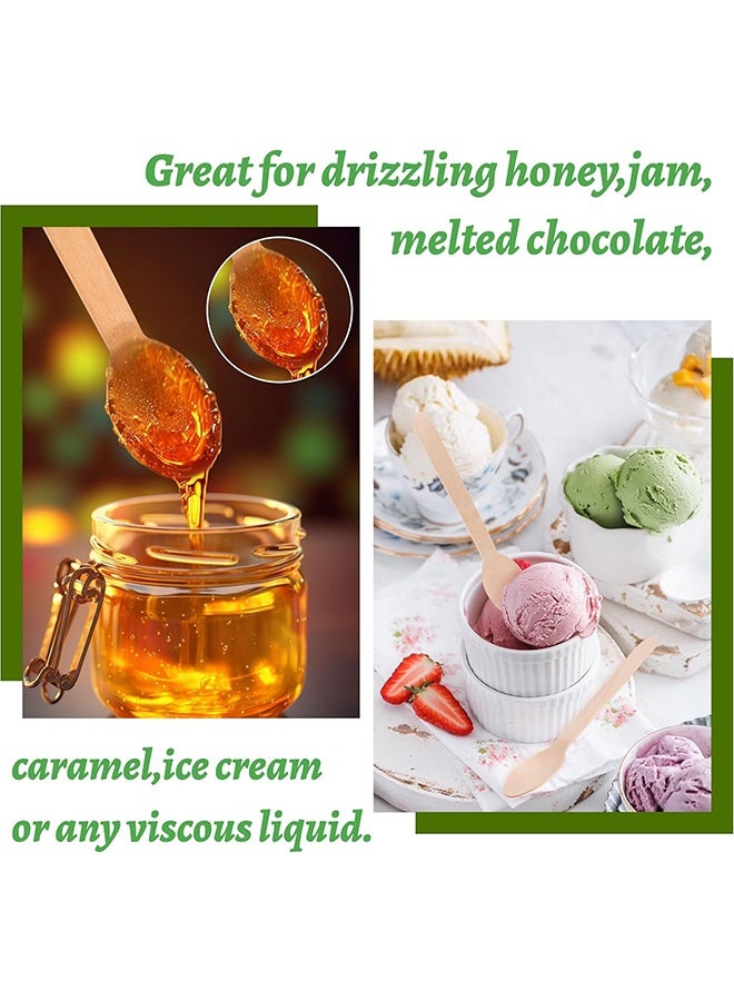 واي جيه 100 قطعة ملعقة خشب البتولا بيج 4.5 بوصة - Image 5