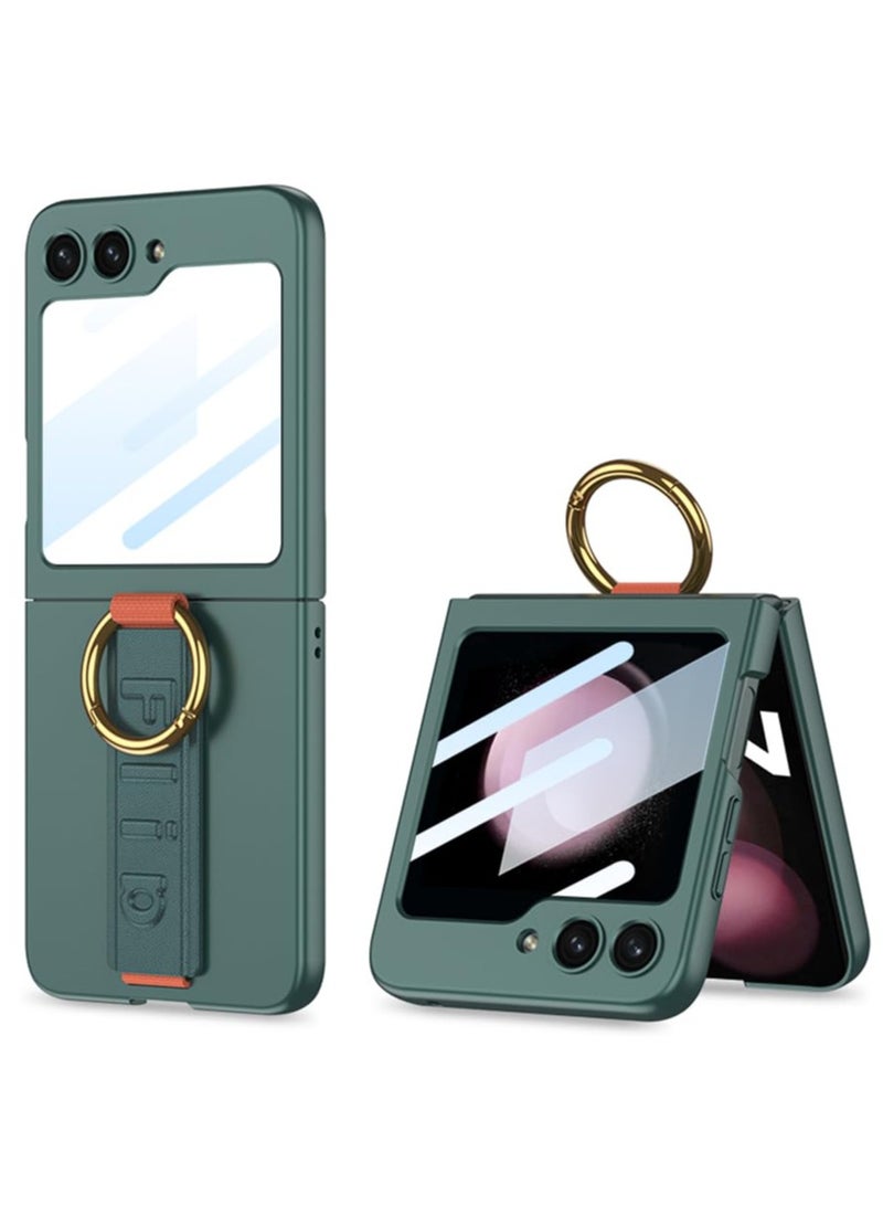 SYOSI Case for Samsung Galaxy Z Flip 5, Slim Protective Z Flip Case Z Flip Hinge Cover Kickstand Case Built-in Back Screen Protector Hinge Protection Phone Case Protective Phone Cover for Samsung Z Flip 5 - Image 1