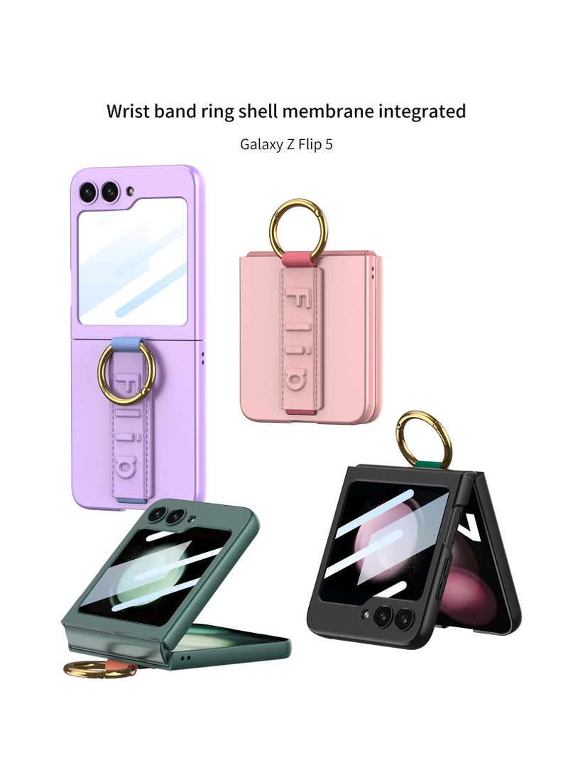 SYOSI Case for Samsung Galaxy Z Flip 5, Slim Protective Z Flip Case Z Flip Hinge Cover Kickstand Case Built-in Back Screen Protector Hinge Protection Phone Case Protective Phone Cover for Samsung Z Flip 5 - Image 4