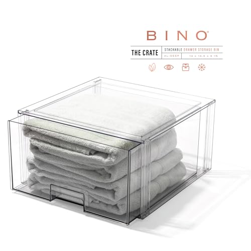BINO | Stackable Storage Drawers, Tall X-Large - Clear | THE CRATE COLLECTION | Storage Bins With Drawers | Bathroom Organizers | Under Sink Organizer | Vanity Cabinet Home Organization - Image 3