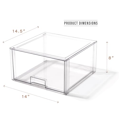 BINO | Stackable Storage Drawers, Tall X-Large - Clear | THE CRATE COLLECTION | Storage Bins With Drawers | Bathroom Organizers | Under Sink Organizer | Vanity Cabinet Home Organization - Image 2