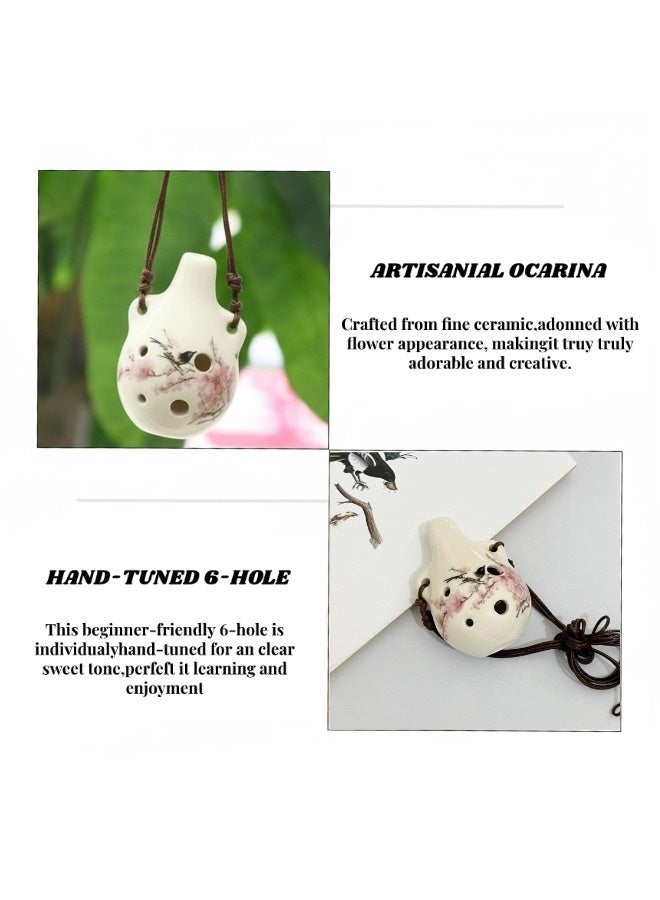 شيبشيب أوكارينا بستة ثقوب بتصميم فني مرسوم يدويًا، مثالية للمبتدئين والتدريب، مناسبة للأطفال والمراهقين والبالغين - Image 3