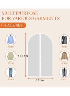 CityRiya-Long Garment Bag Suit Bag 7 Pcs 60*100cm Garment Cover Bag for Hanging Clothes Dress Bag Covers Dustproof Garment Cover Bag Clothes Cover Bags Protector for Closet Storage Coats, Robe, Shirts, Dress  - Image 4
