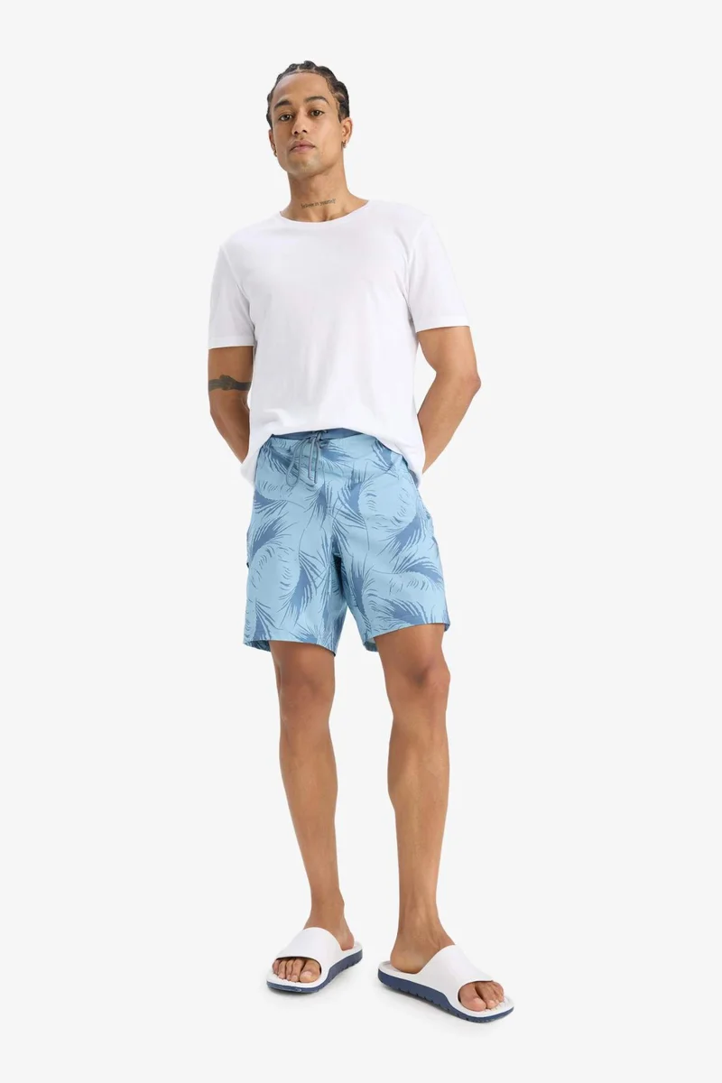 ديفاكتو DeFactoFit Regular Fit Patterned Flexible Textured Swim Shorts