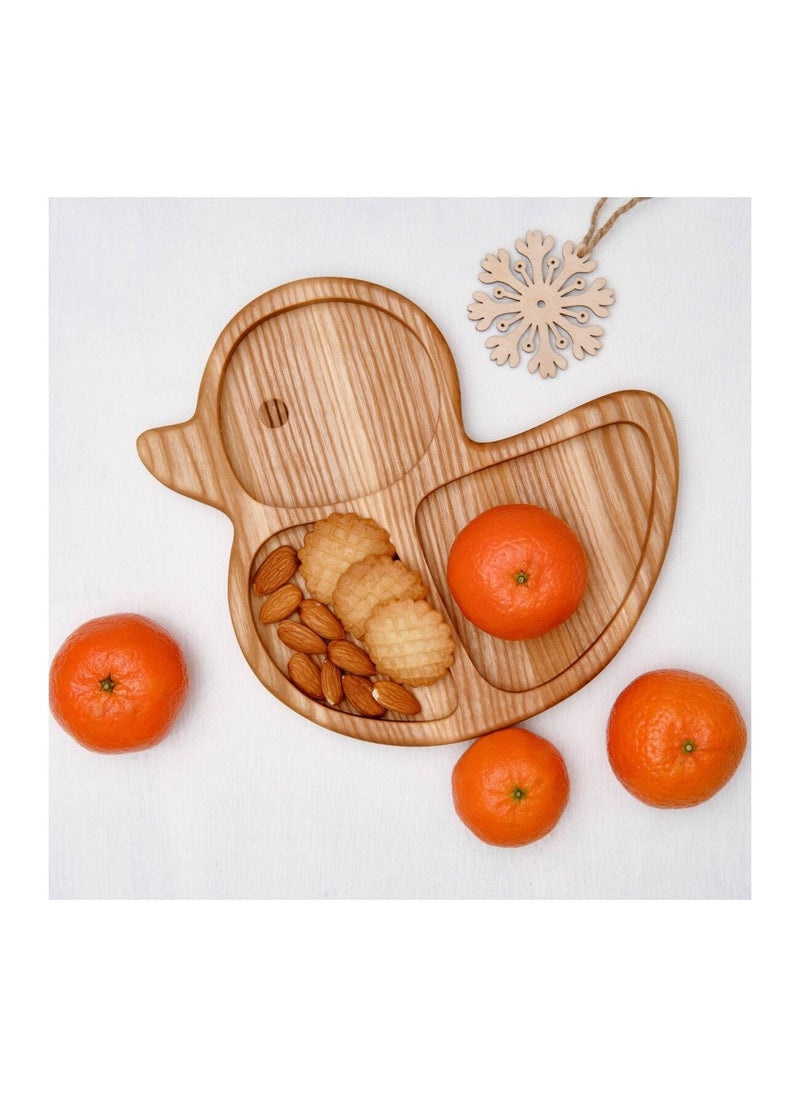 Egypt Antiques A children's food or snack dish in the form of a handmade wood duck, 100% natural colors, treated with olive oil  - Image 2