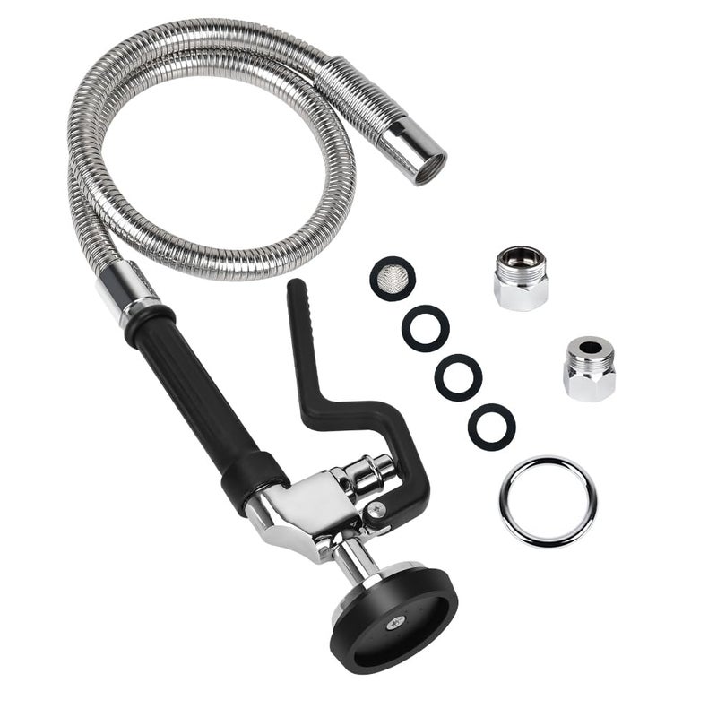 TNROTED Pre Rinse Hose with Sprayer Valve 38 Inch Commercial Dish Spray Hose with Spray Head for Commercial Restaurant Kitchen Faucet Black - Image 2