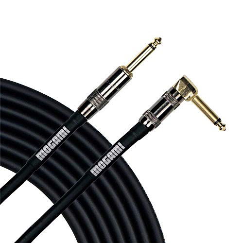 MOGAMI كابل آلة موسيقية موغامي بلاتينوم GUITAR-40R، موصلات ذكر 1/4" TS، جهات اتصال ذهبية، موصلات بزاوية قائمة ومستقيمة، بطول 40 قدم - Image 1