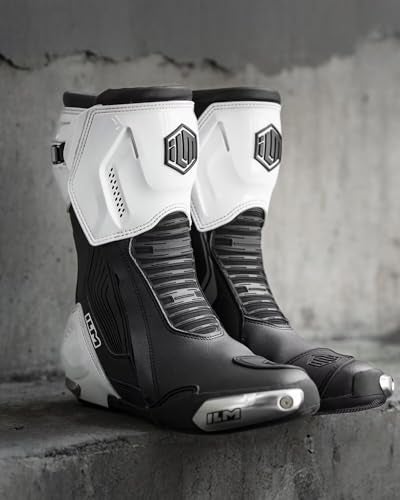 ILM Motorcycle Racing Boots Enhanced Ventilation Anti Slip Street Riding Sport Footwear CE Protective Gear Model BRC1 Black White 85 - Image 3