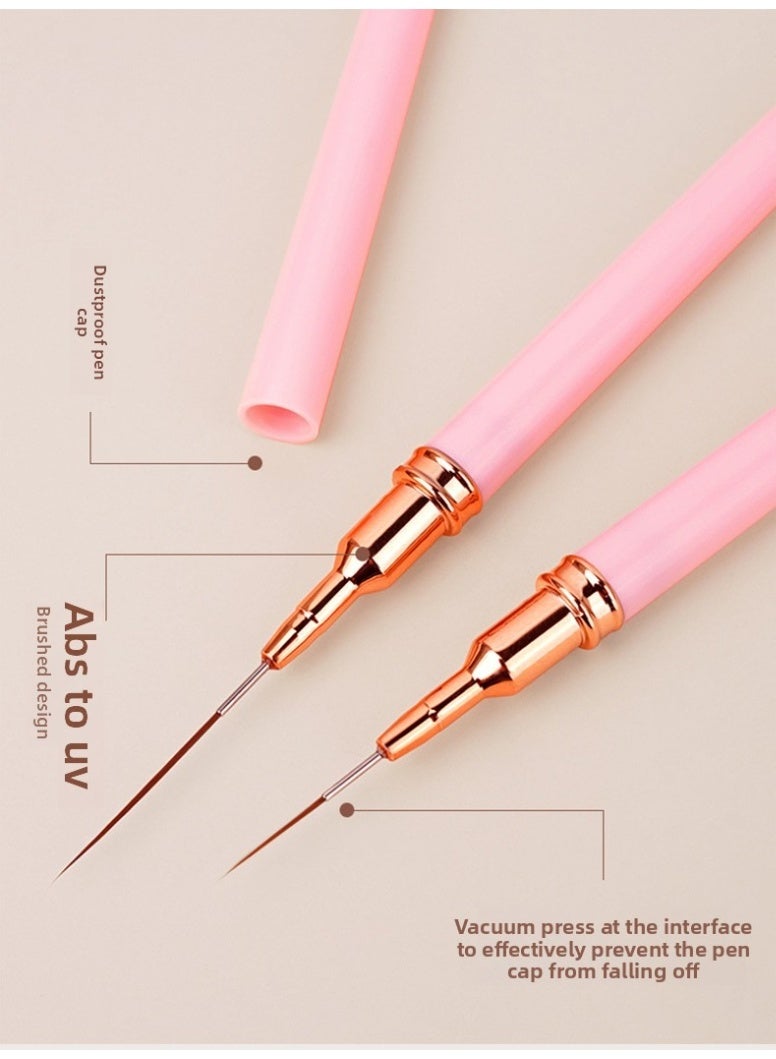 يوكانبي 5 قطع فرشاة تزيين أظافر دقيقة للغاية – أقلام ثلاثية الوظائف لتحديد الأظافر، رسم الرموش السفلية وخط العين بدقة - Image 4