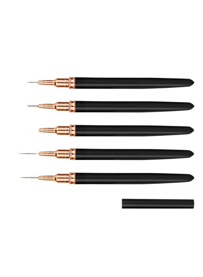 يوكانبي 5 قطع فرشاة تزيين أظافر دقيقة للغاية – أقلام ثلاثية الوظائف لتحديد الأظافر، رسم الرموش السفلية وخط العين بدقة - Image 1