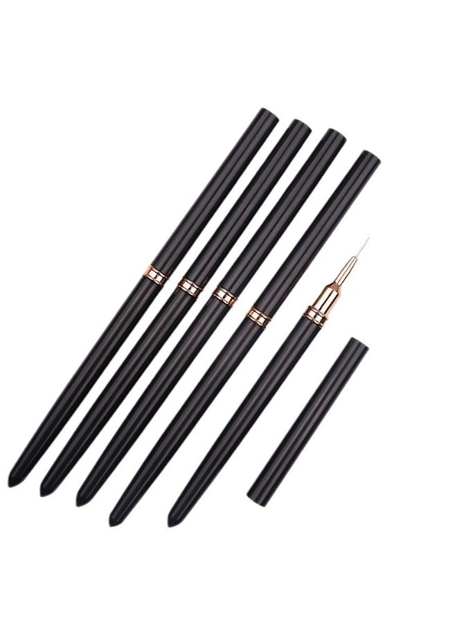 يوكانبي 5 قطع فرشاة تزيين أظافر دقيقة للغاية – أقلام ثلاثية الوظائف لتحديد الأظافر، رسم الرموش السفلية وخط العين بدقة - Image 3