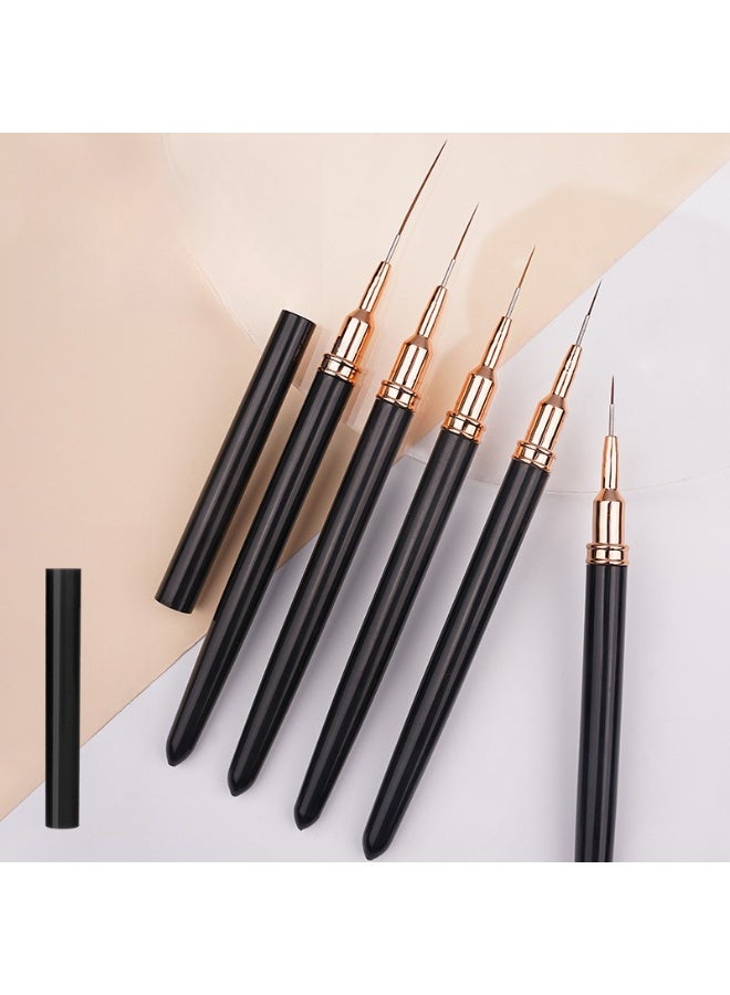 يوكانبي 5 قطع فرشاة تزيين أظافر دقيقة للغاية – أقلام ثلاثية الوظائف لتحديد الأظافر، رسم الرموش السفلية وخط العين بدقة - Image 2