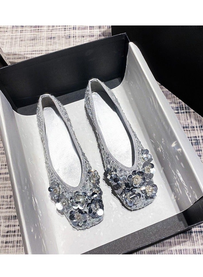 Light Luxury Rhinestone Flat Shoes  - Image 1