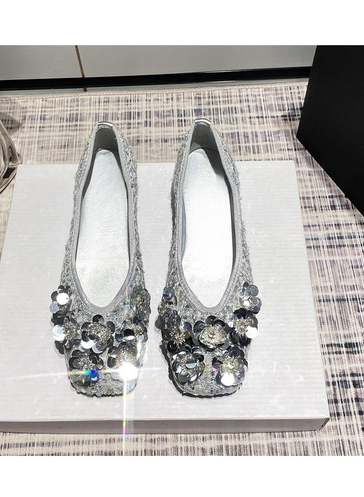 Light Luxury Rhinestone Flat Shoes  - Image 2