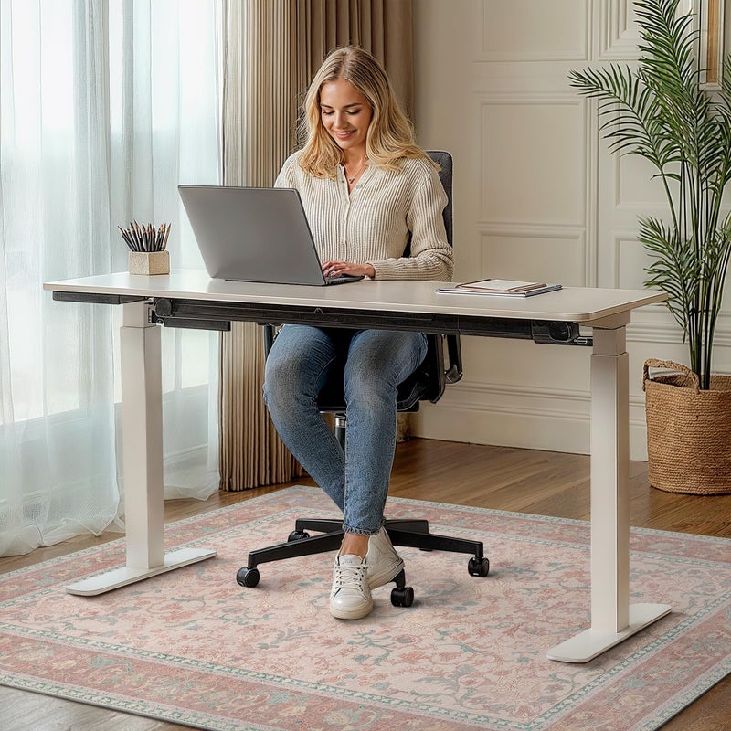 BESBLEE 36"x48" Office Chair Mat for Hardwood Tile Floor, Under Desk Carpet Protector for Rolling Computer Chair Mat, Machine Washable Area Rug, Anti-Slip 1/5" Thick Low Pile Thin Vinyl Floor Mat, Pink - Image 2