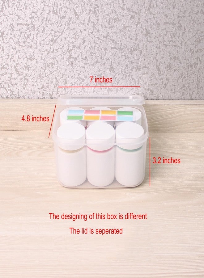 ePizdiz Colorful Empty Plastic Pill Bottle Organizer with Labels Medicine Vitamin Bottle Chemical Containers with Caps,6pcs (100ml) - Image 5