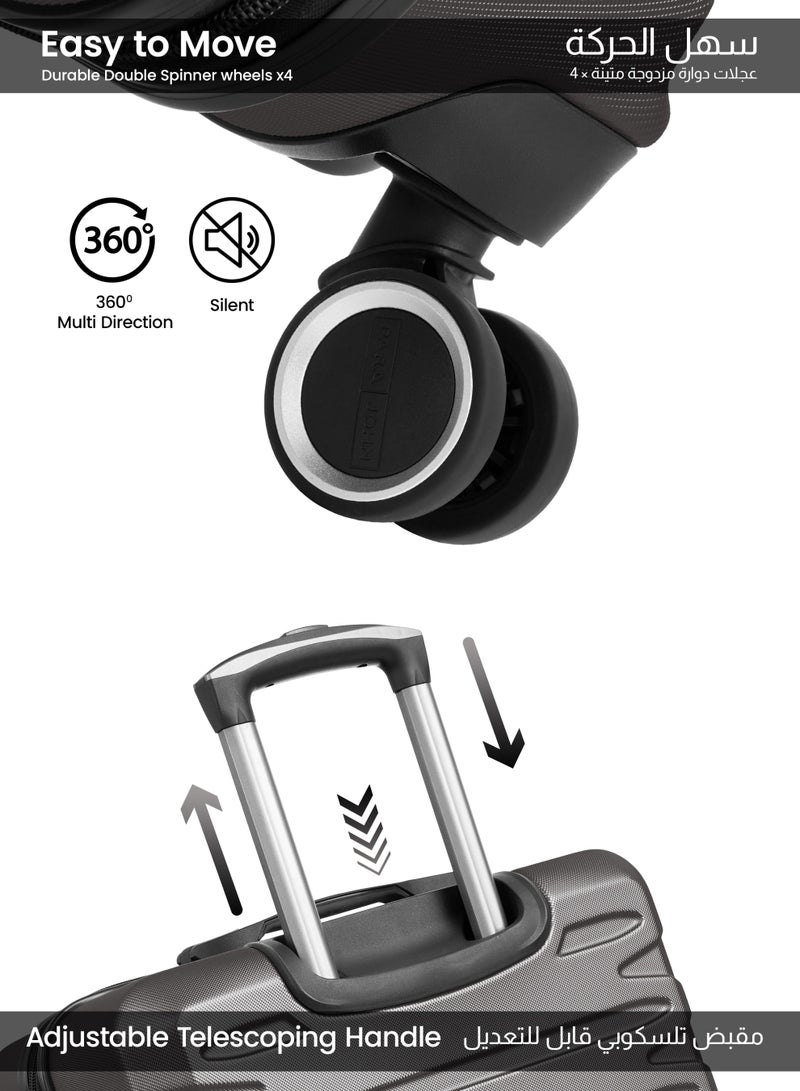 بارا جون مجموعة حقائب سفر ثلاثية | خفيفة الوزن صغيرة  كجم، متوسطة  كجم وكبيرة  كجم بعجلات  صلبة بعجلات ترولي - Image 3