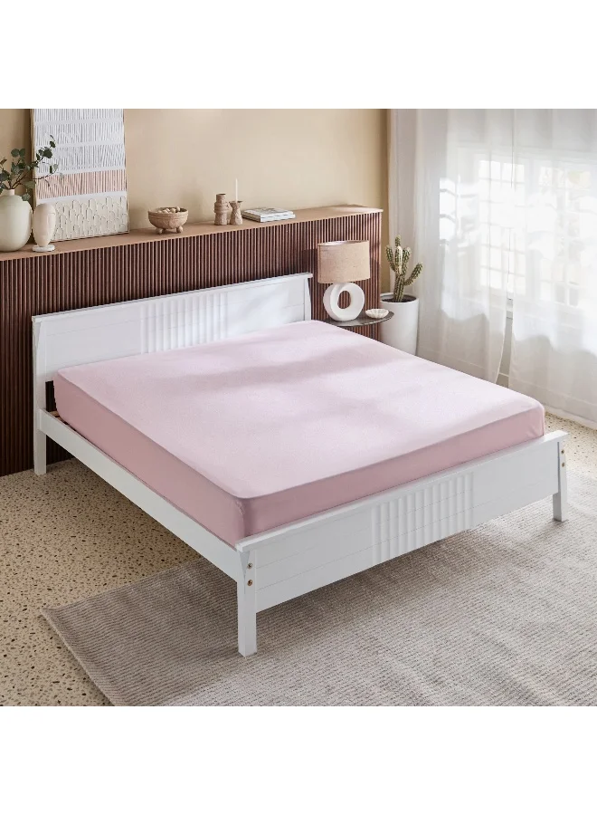 Home Box Derby Solid Microfiber King Fitted Sheet - 180x200+25 cm