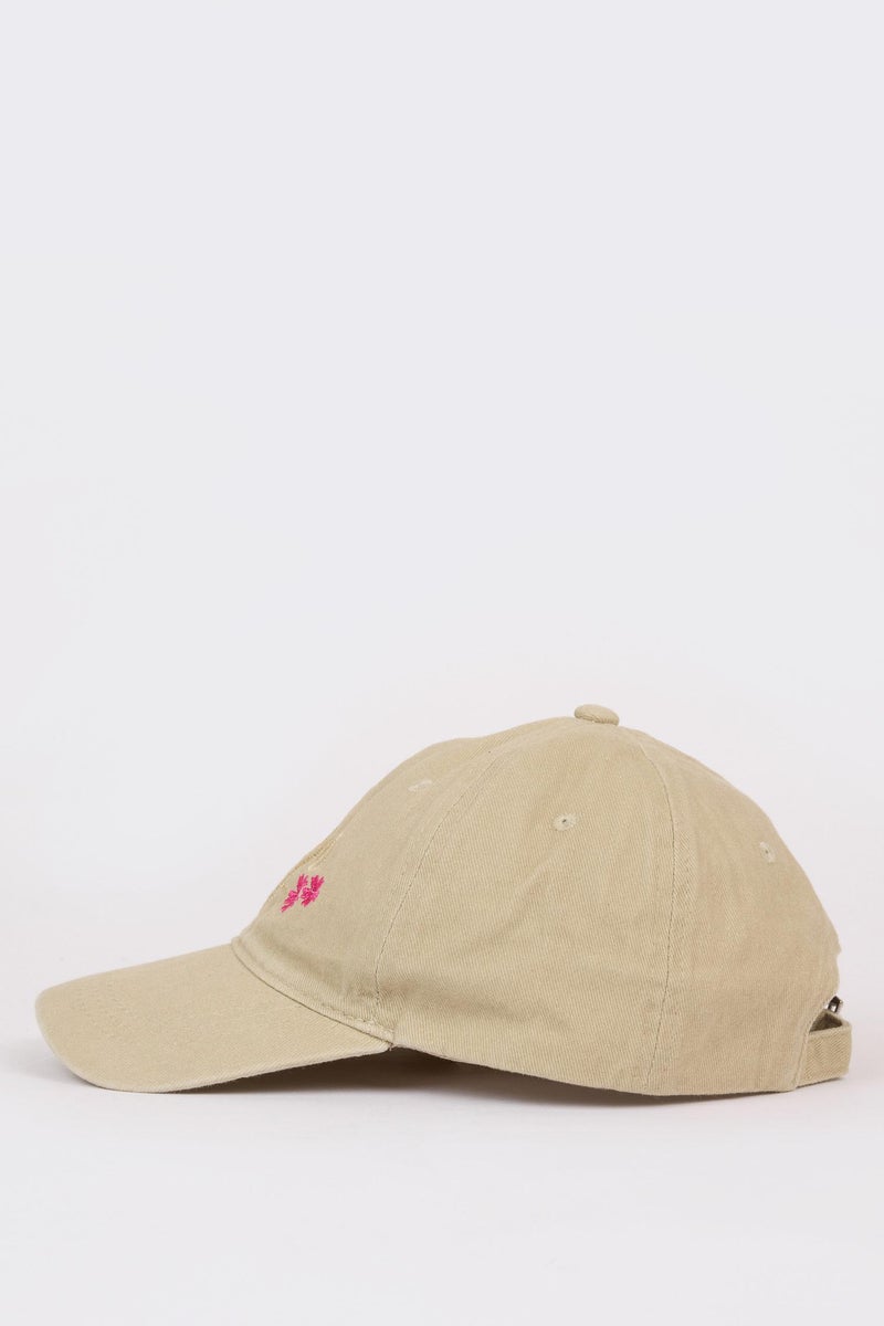 DeFacto Beige Girl Girl Embroidered Cotton Cap Casual - Image 4
