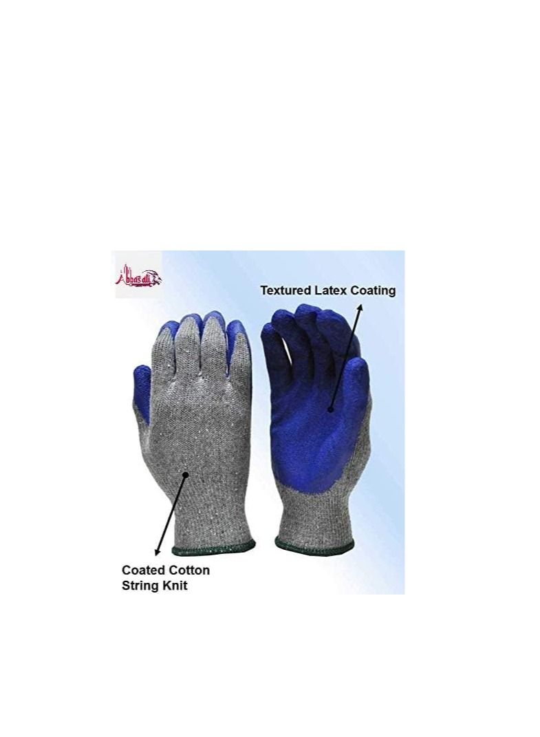 ABBASALI Rubber Latex Double Coated Work Gloves with Grip for Construction - Image 2