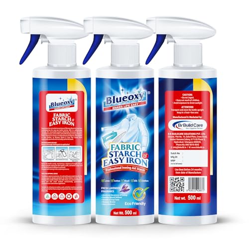 Blueoxy Fabric Starch & Easy Iron Spray |Winkle Free -Stiffing |Crisp Finish |Crease Free Finish | Lavender Fragrance | Easier Ironing | Color -Fabric Protection | 500 ml - Image 5