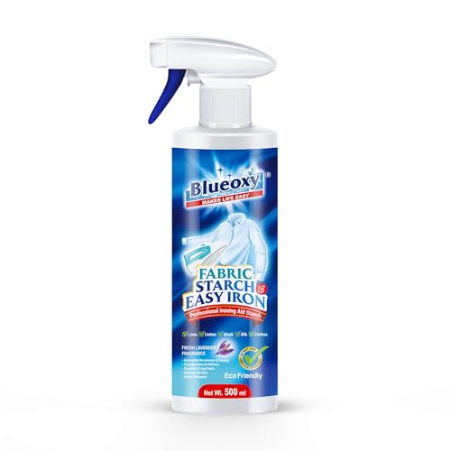 Blueoxy Fabric Starch & Easy Iron Spray |Winkle Free -Stiffing |Crisp Finish |Crease Free Finish | Lavender Fragrance | Easier Ironing | Color -Fabric Protection | 500 ml - Image 1